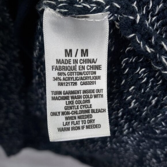 Brooklyn Calling Cardigan Men's M Grandpa Sweater Shawl Collar Blue White Fleck - Picture 11 of 15